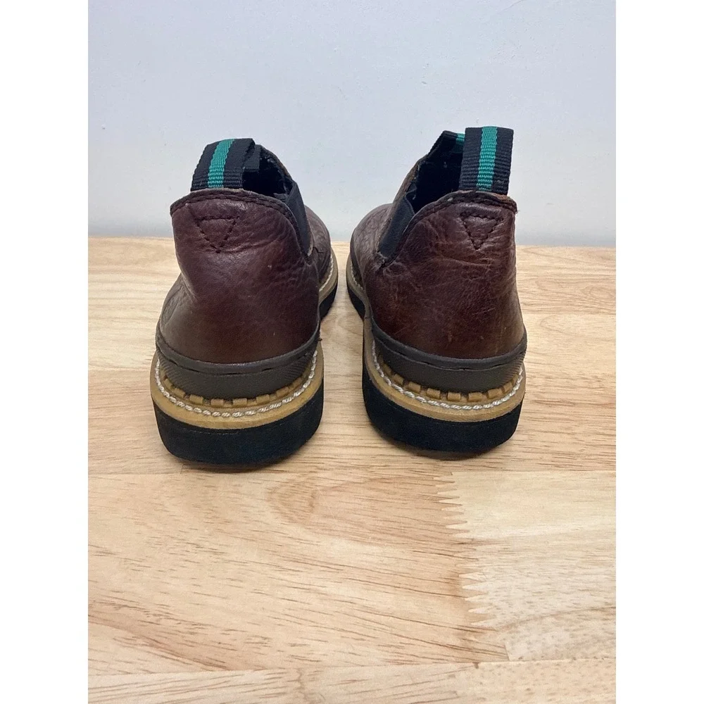 Georgia Boot Giant Romeo Kids Brown Leather Slip On Work Shoes size 3.5 M #42